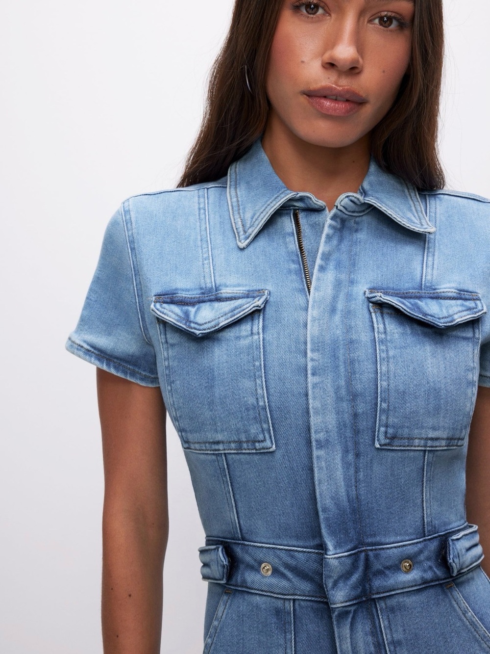 Good American Denim Utility Jumpsuit NWT Size M $199 - Picture 3 of 9